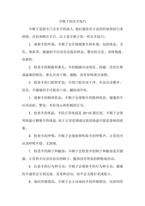 羊贩子的买羊技巧