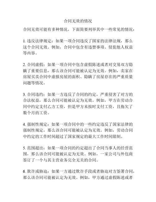 合同无效的情况
