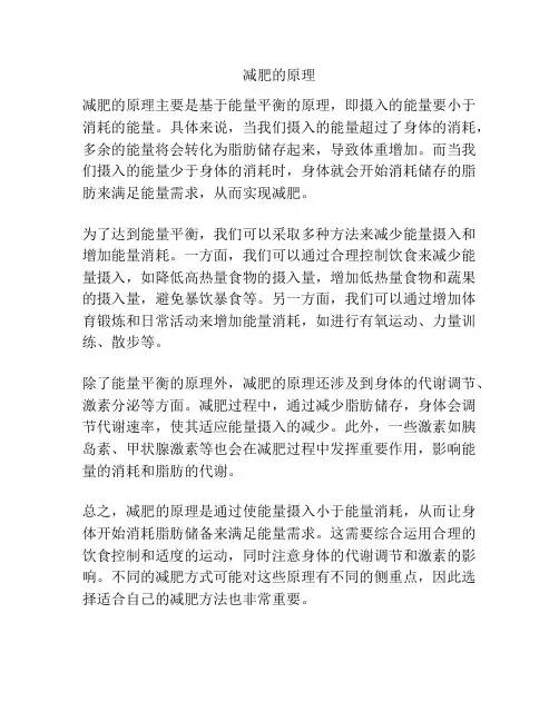 减肥的原理