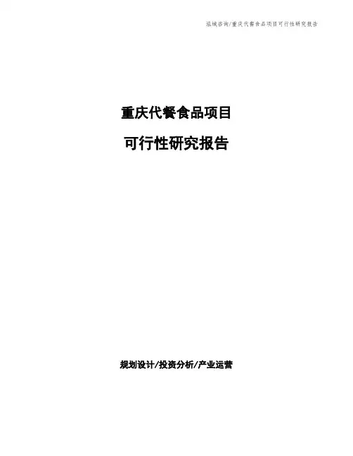 重庆代餐食品项目可行性研究报告