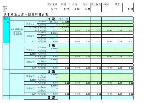 原材料台账