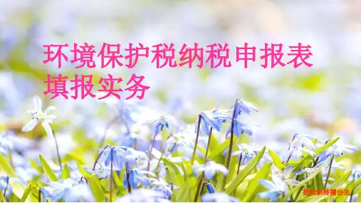 环境保护税纳税申报表填报实务