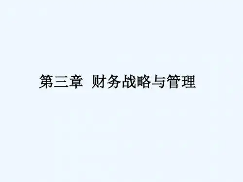 第三章 财务战略与管理
