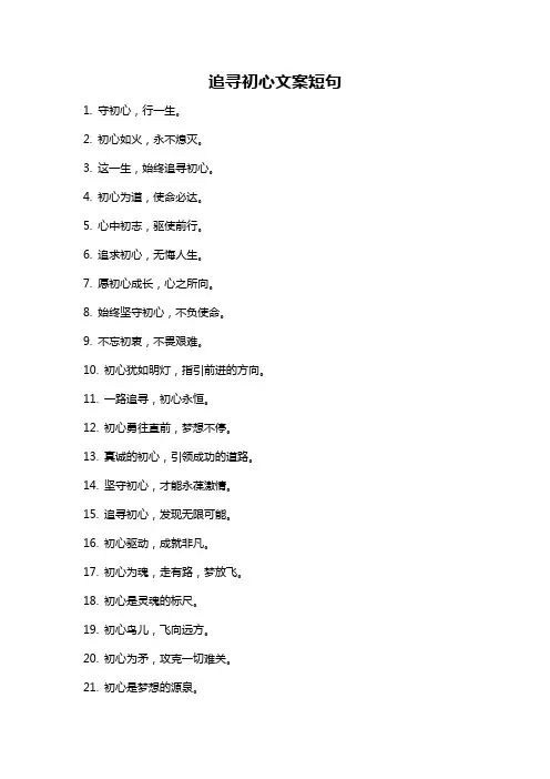 追寻初心文案短句