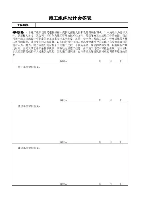 施工组织设计会签表