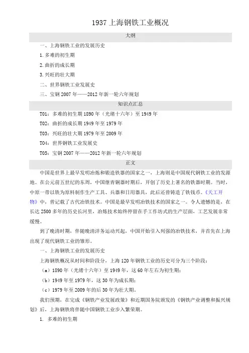 上海钢铁工业概况