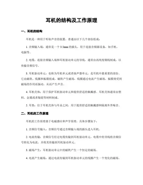 耳机的结构及工作原理