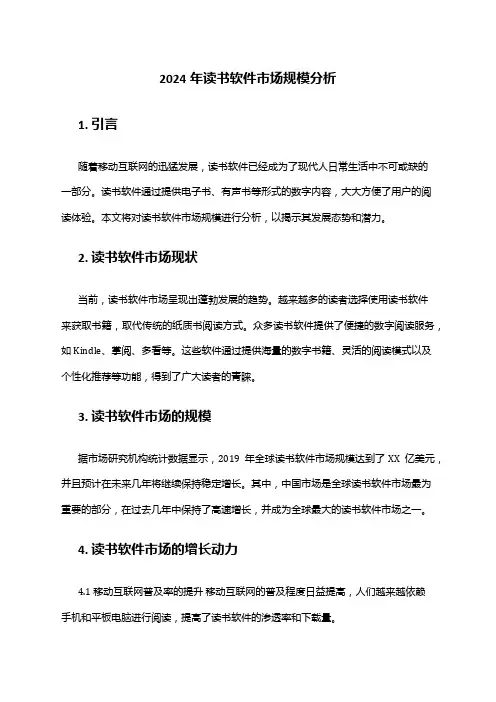 2024年读书软件市场规模分析