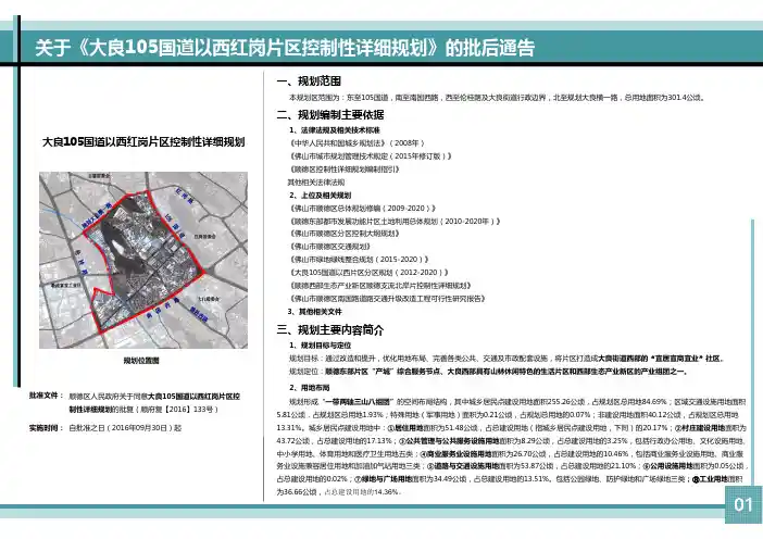 大良105国道以西红岗片区控制性详细规划