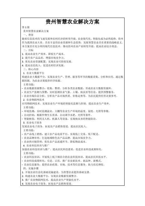贵州智慧农业解决方案