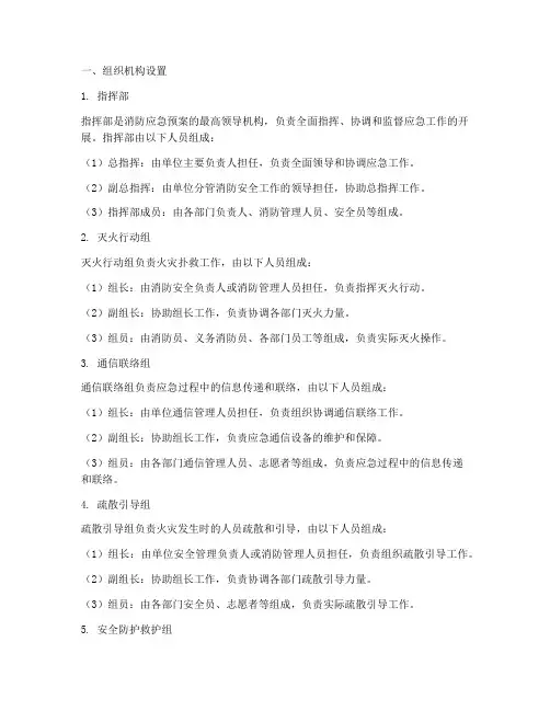 消防应急预案组织机构包括