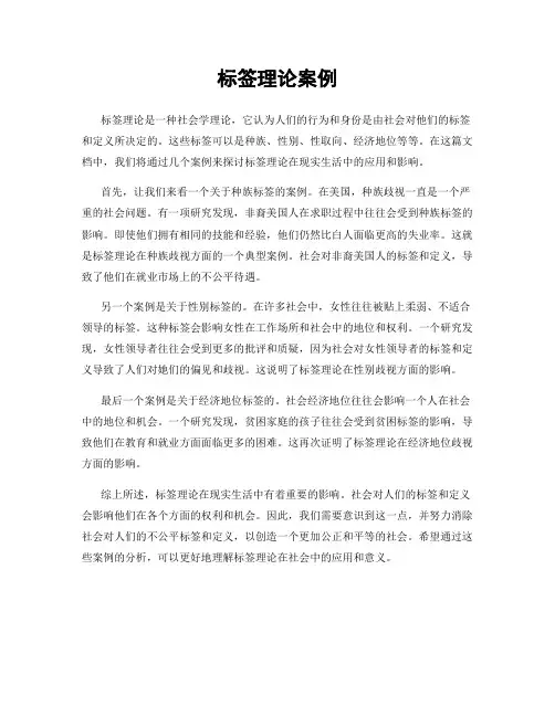 标签理论案例