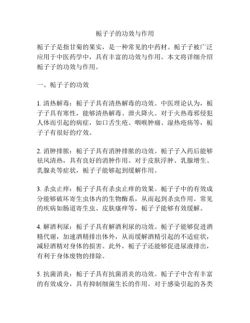 栀子子的功效与作用