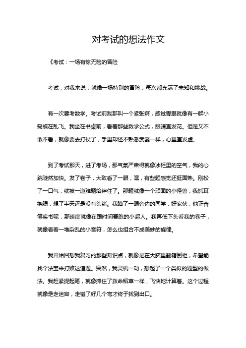 对考试的想法作文
