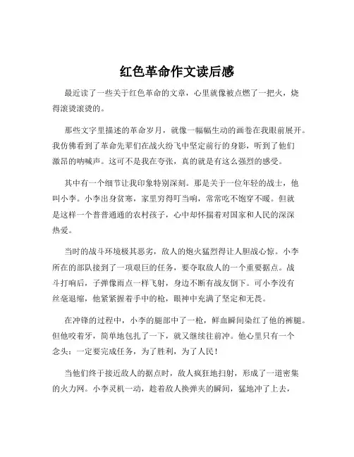 红色革命作文读后感