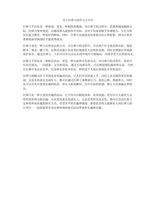 关于打弹弓的作文五百字