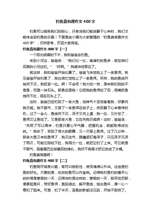 钓鱼真有趣作文400字