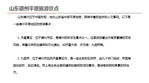 山东德州平原旅游景点