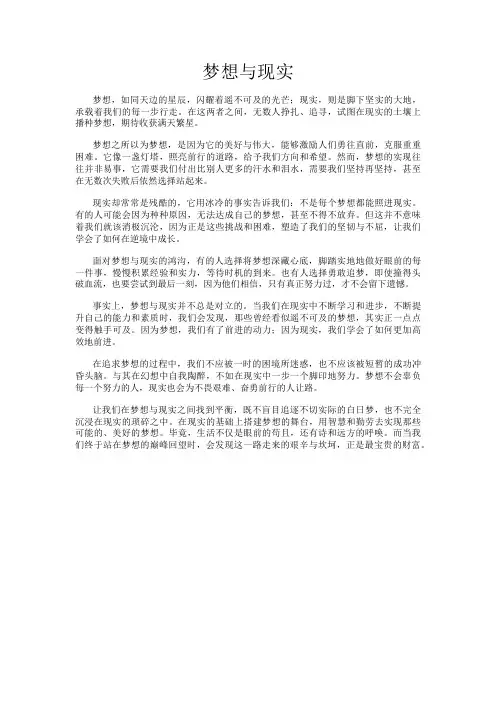 梦想与现实