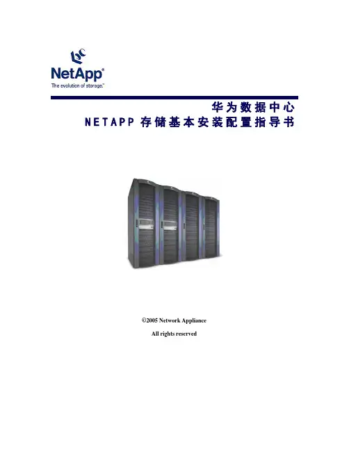 Netapp存储基本安装配置指导书