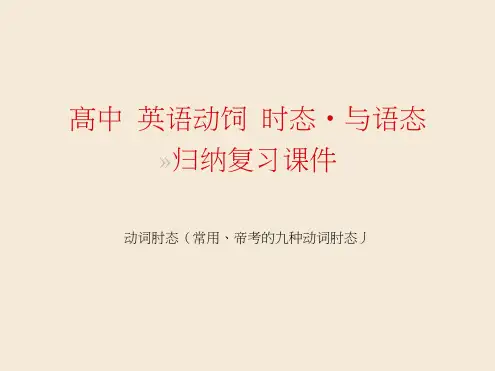 高中英语动词时态与语态归纳复习课件
