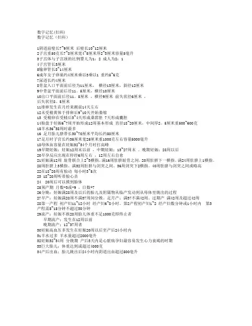 数字记忆(妇科)