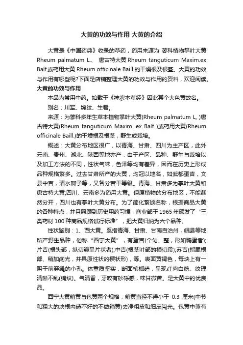 大黄的功效与作用大黄的介绍