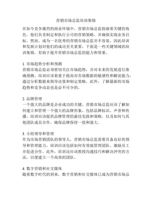 营销市场总监培训集锦