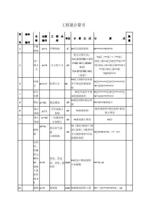 工程量计算书