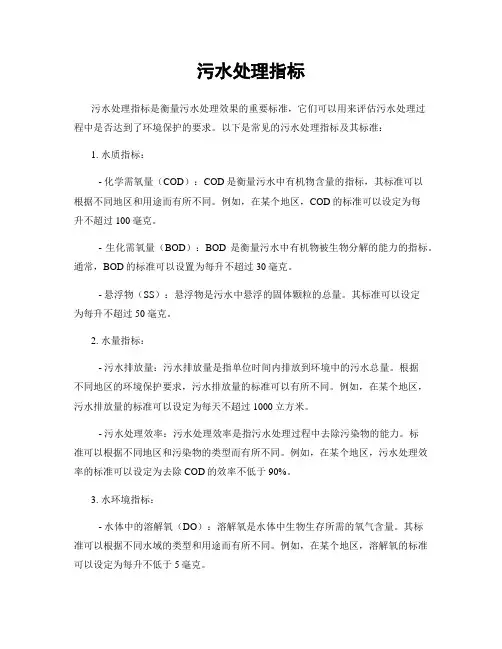 污水处理指标
