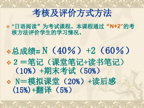 考核及评价方式方法