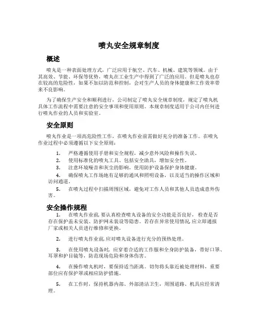 喷丸安全规章制度