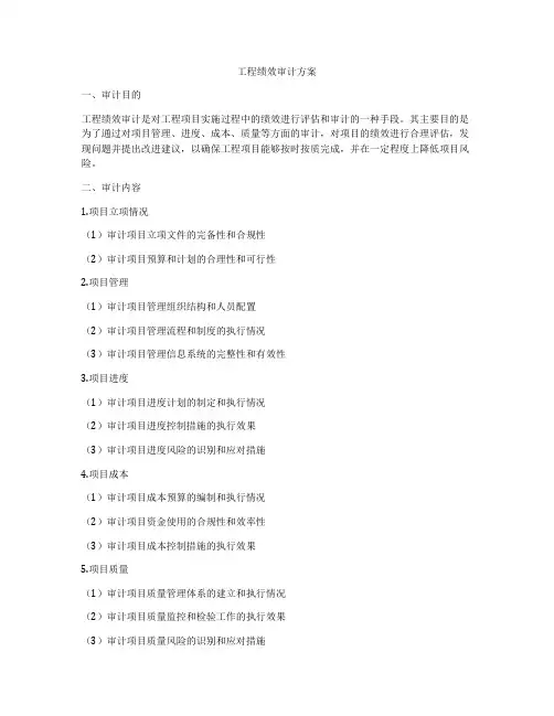 工程绩效审计方案