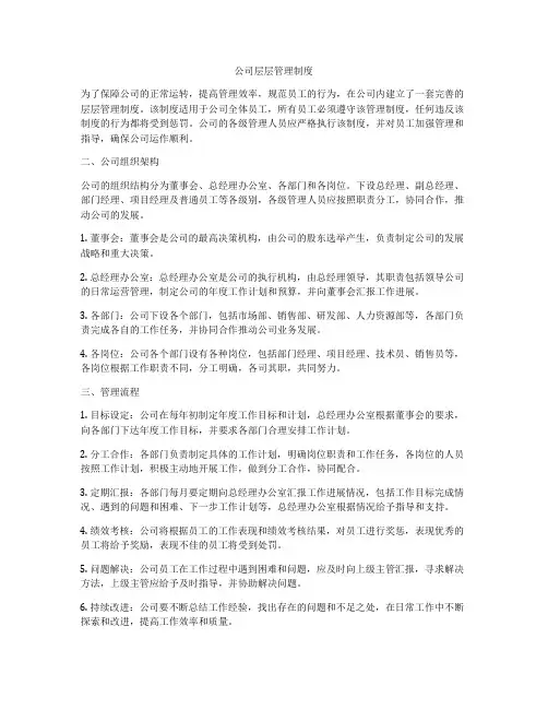 公司层层管理制度