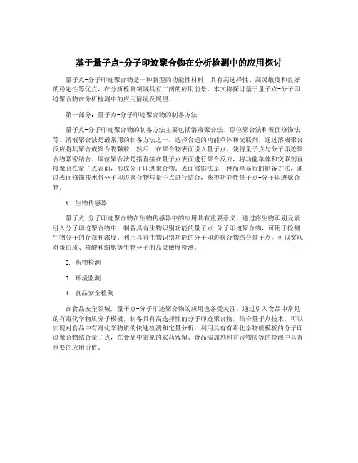基于量子点-分子印迹聚合物在分析检测中的应用探讨