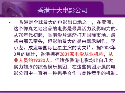 香港十大电影公司与十大导演