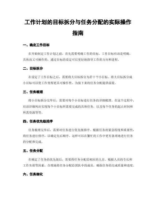 工作计划的目标拆分与任务分配的实际操作指南