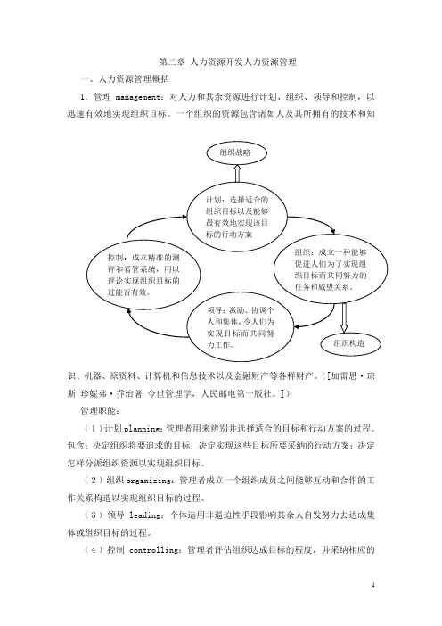 第二章-人力资源开发与人力资源管理概述