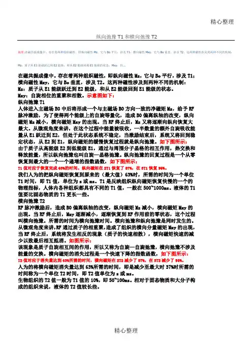 纵向弛豫T和横向弛豫T