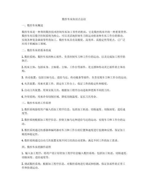 数控车床知识点总结