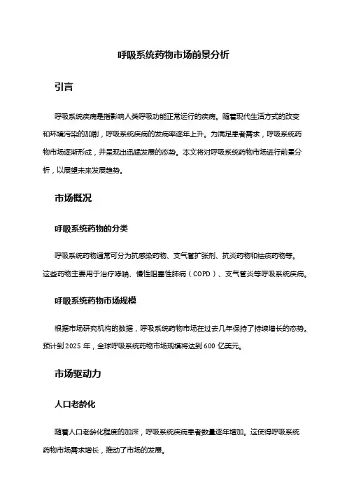 2024年呼吸系统药物市场前景分析