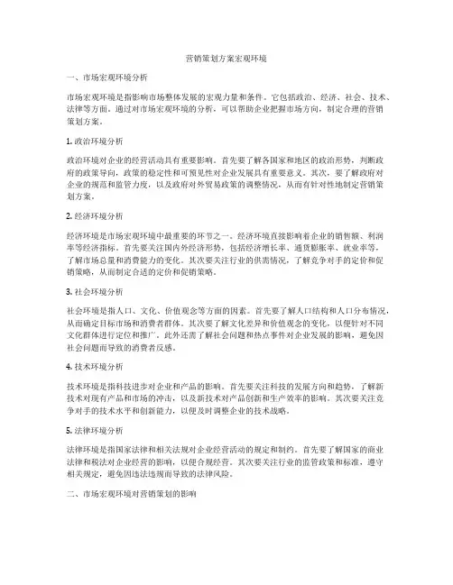 营销策划方案宏观环境