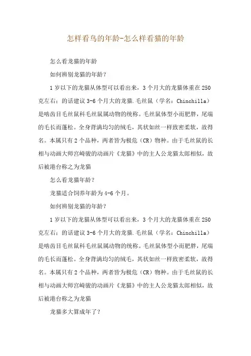 怎样看鸟的年龄-怎么样看猫的年龄