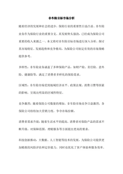 非车险目标市场分析