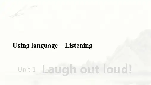 英语外研版(2019)选择性必修一课件 Unit 1 Using language—istening