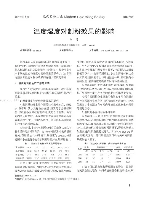 温度湿度对制粉效果的影响