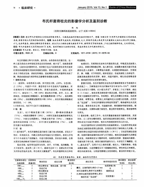 布氏杆菌脊柱炎的影像学分析及鉴别诊断
