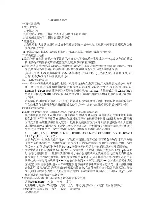 电镀故障