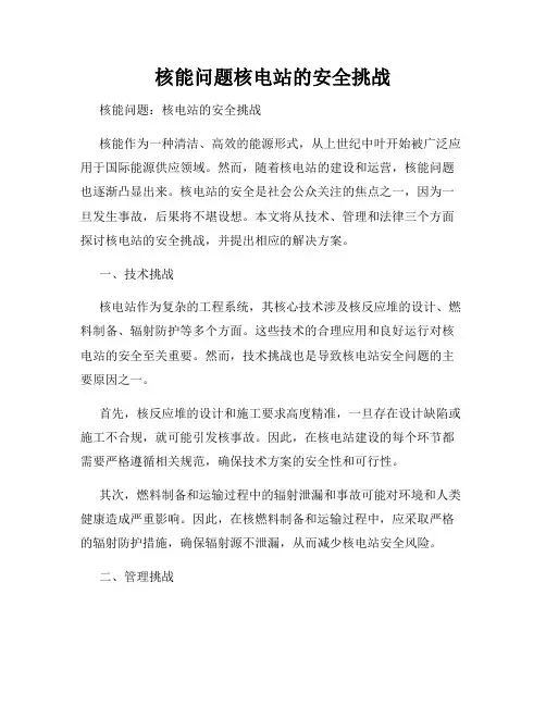 核能问题核电站的安全挑战