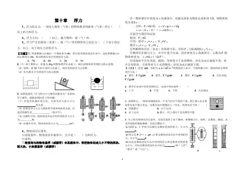 第十章浮力知识点总结